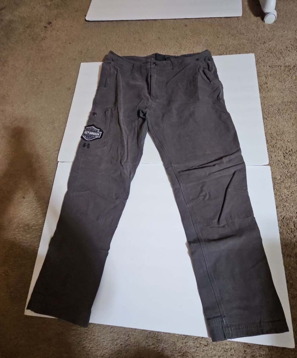 Harley-Davidson Cargo Pants Size 36x32 Gray Cotton Riding Trousers